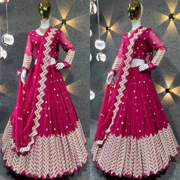 Beautiful Georgette lehenga choli with sequence embroidery work
