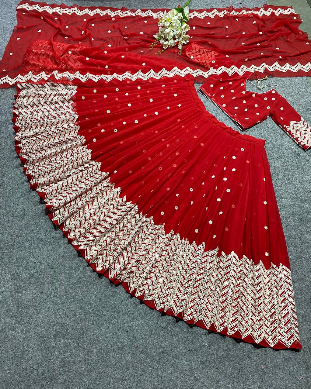 Beautiful Georgette lehenga choli with sequence embroidery work