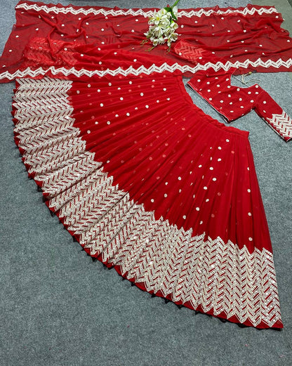 Beautiful Georgette lehenga choli with sequence embroidery work