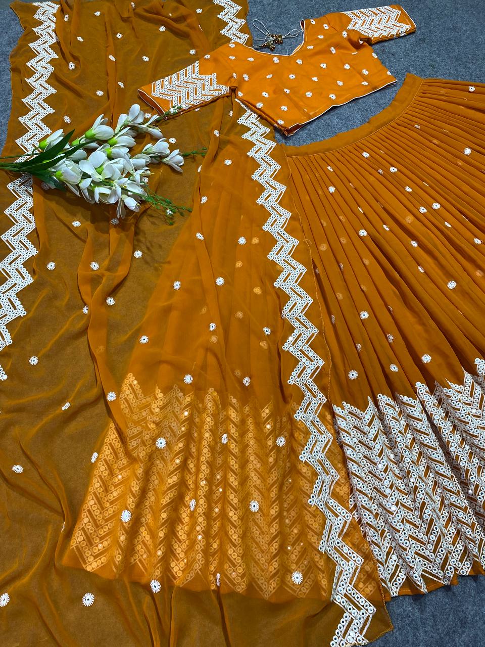 Beautiful Georgette lehenga choli with sequence embroidery work