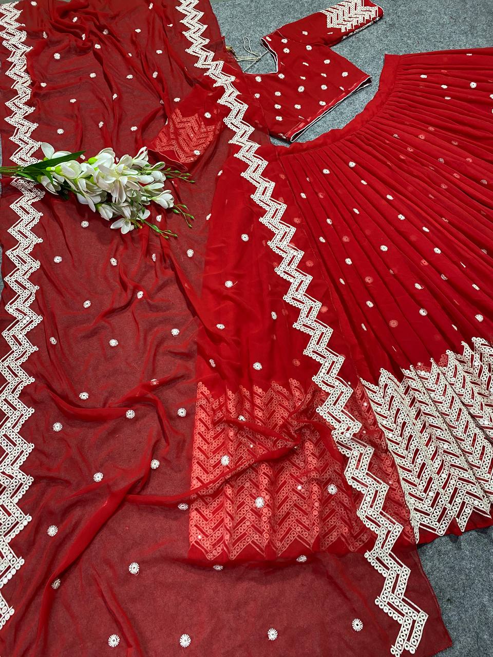 Beautiful Georgette lehenga choli with sequence embroidery work