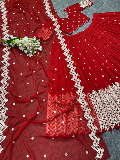 Beautiful Georgette lehenga choli with sequence embroidery work