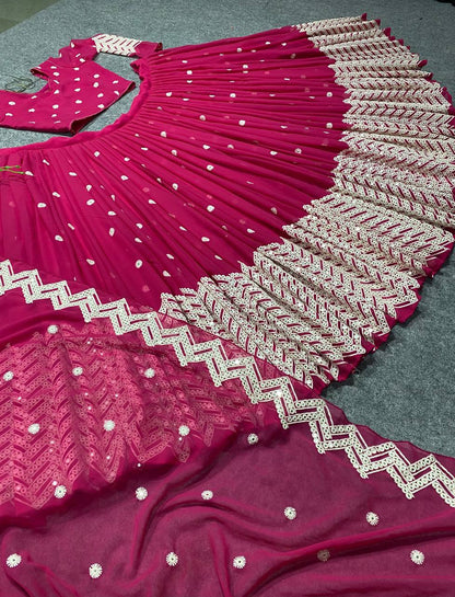 Beautiful Georgette lehenga choli with sequence embroidery work