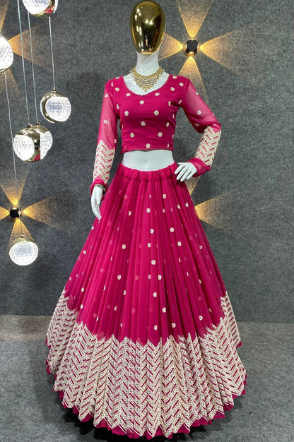 Beautiful Georgette lehenga choli with sequence embroidery work