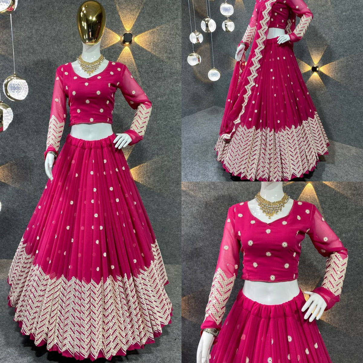 Beautiful Georgette lehenga choli with sequence embroidery work