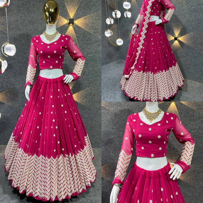 Beautiful Georgette lehenga choli with sequence embroidery work