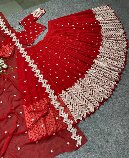 Beautiful Georgette lehenga choli with sequence embroidery work