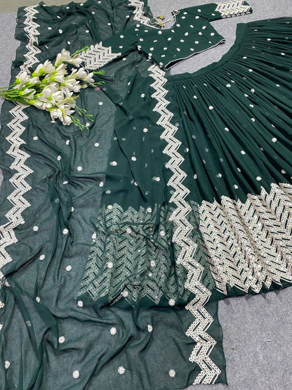 Beautiful Georgette lehenga choli with sequence embroidery work