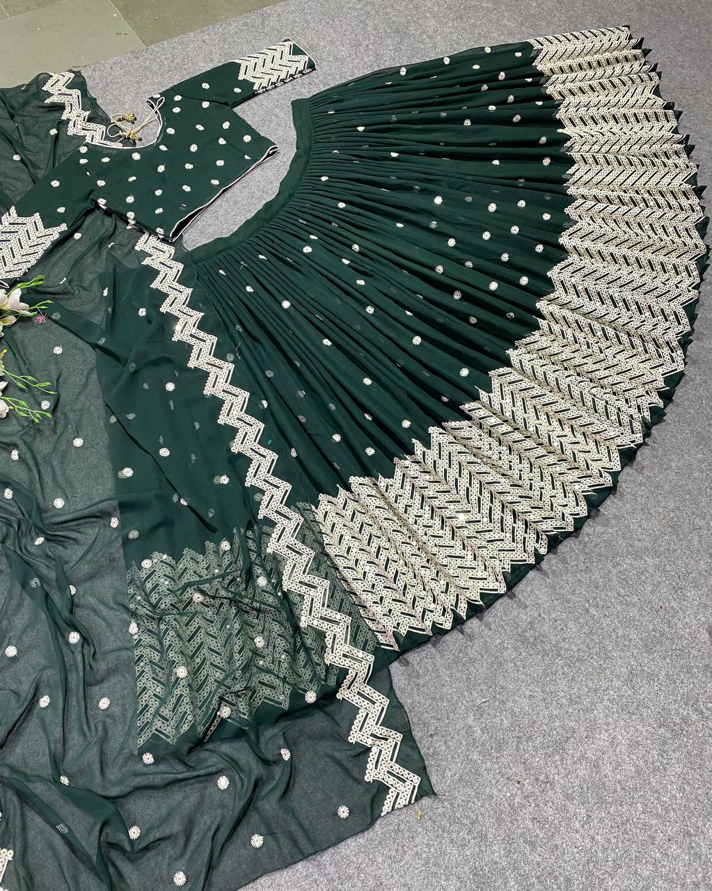 Beautiful Georgette lehenga choli with sequence embroidery work