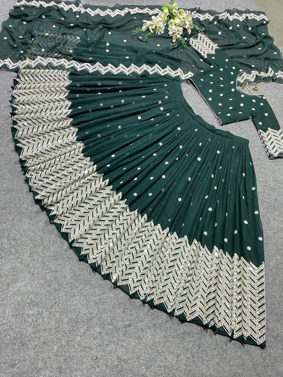 Beautiful Georgette lehenga choli with sequence embroidery work