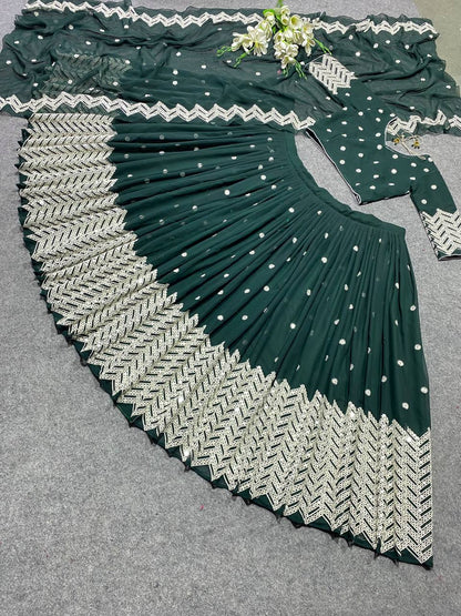 Beautiful Georgette lehenga choli with sequence embroidery work