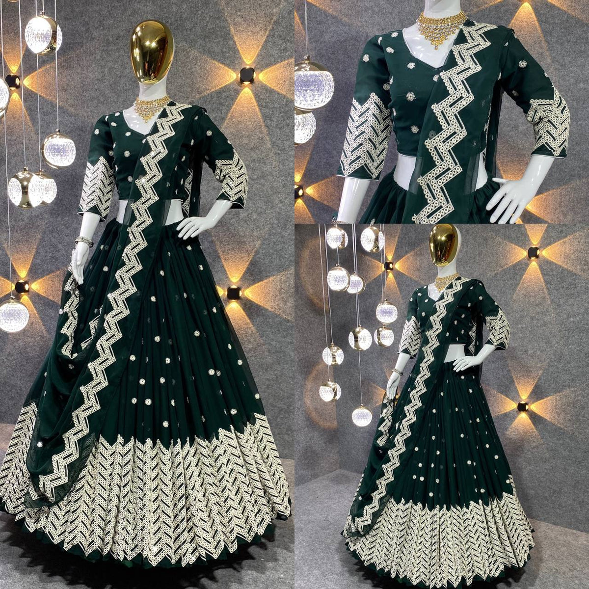Beautiful Georgette lehenga choli with sequence embroidery work