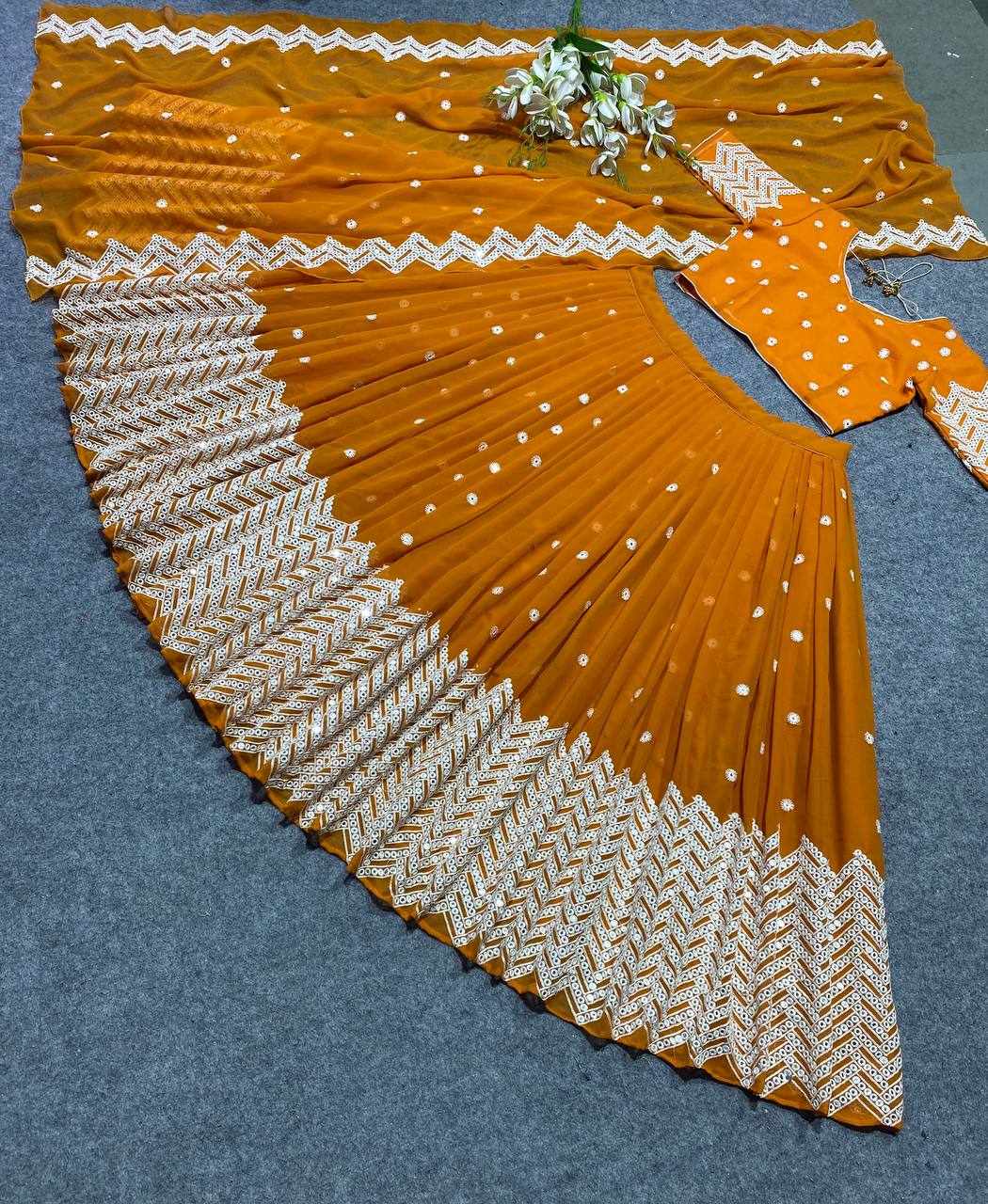 Beautiful Georgette lehenga choli with sequence embroidery work
