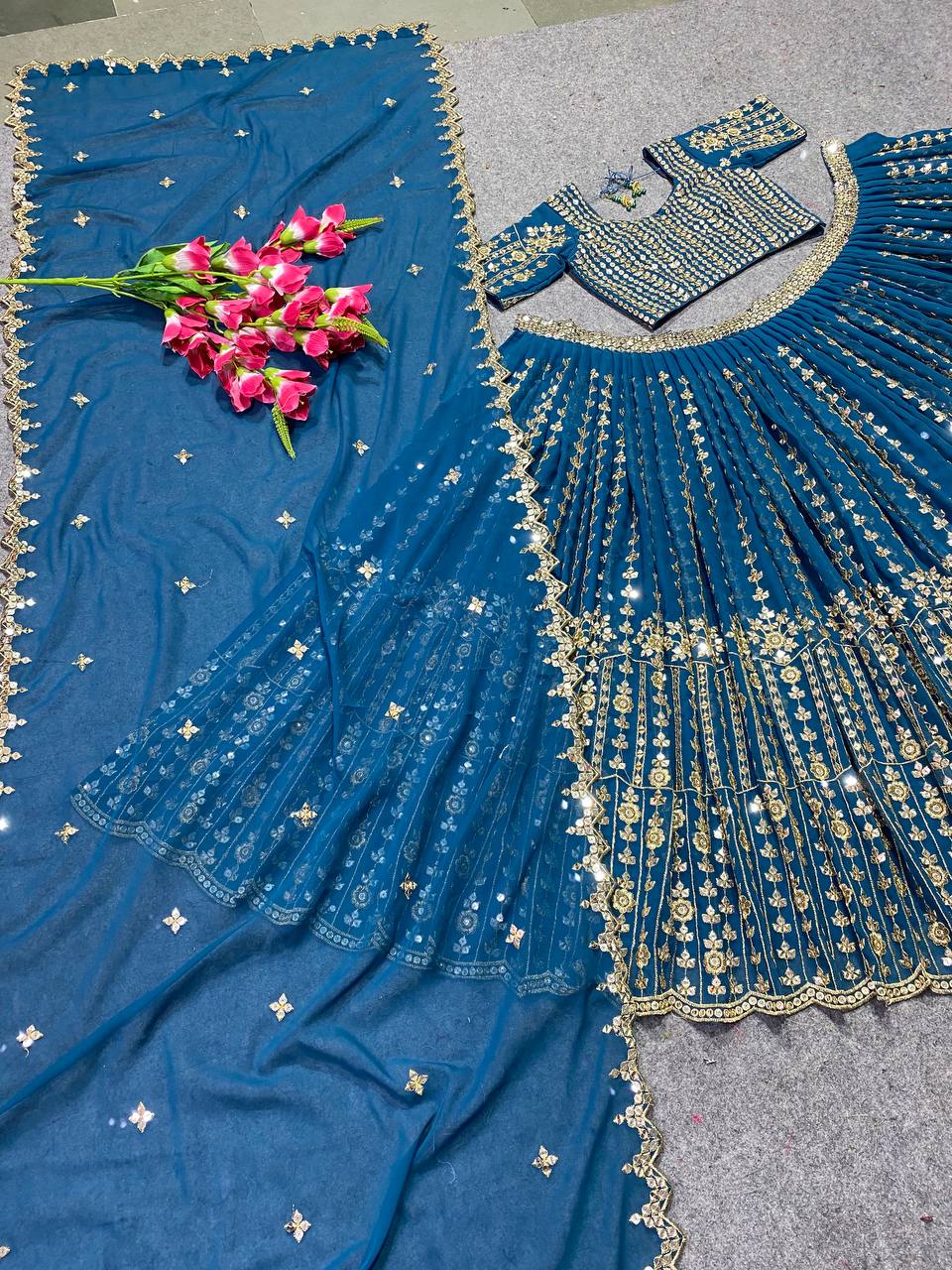 Party Wear Embroidery Georgette lehenga choli for women