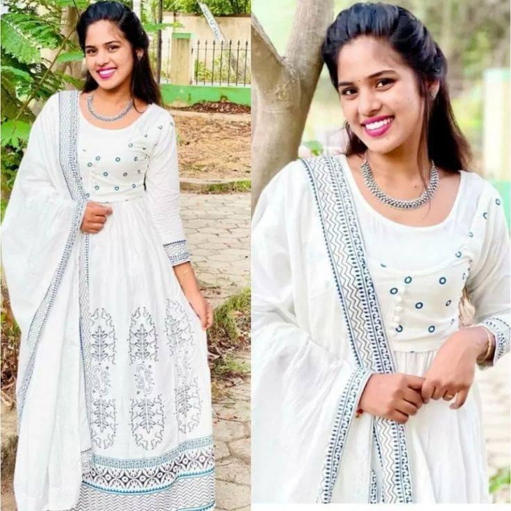 Long Gown With Koti and Dupatta Set