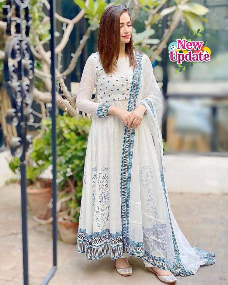 Long Gown With Koti and Dupatta Set
