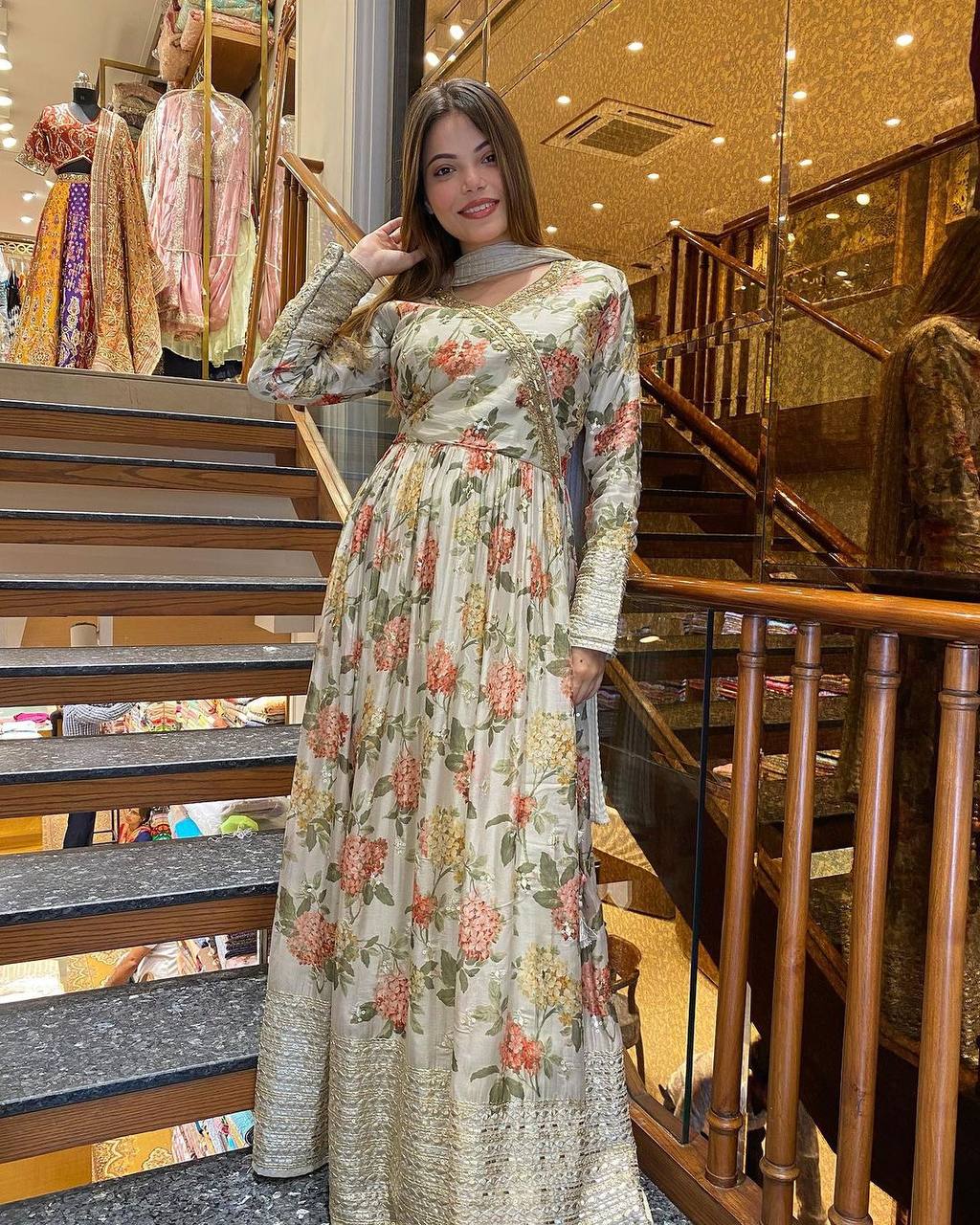 Silk Print Gown – Dona Matoshi