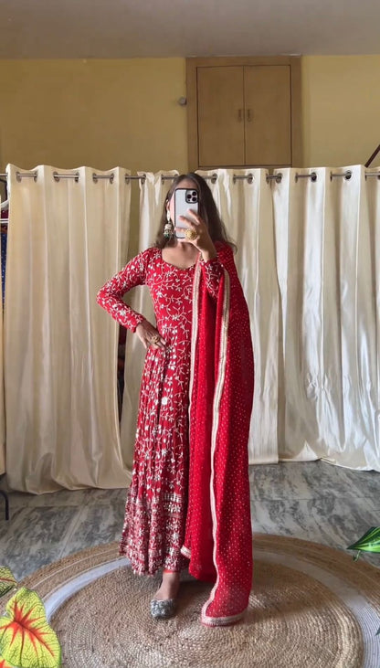 Designer Party Wear Look Full Heavy Embroidery Sequence gown for women