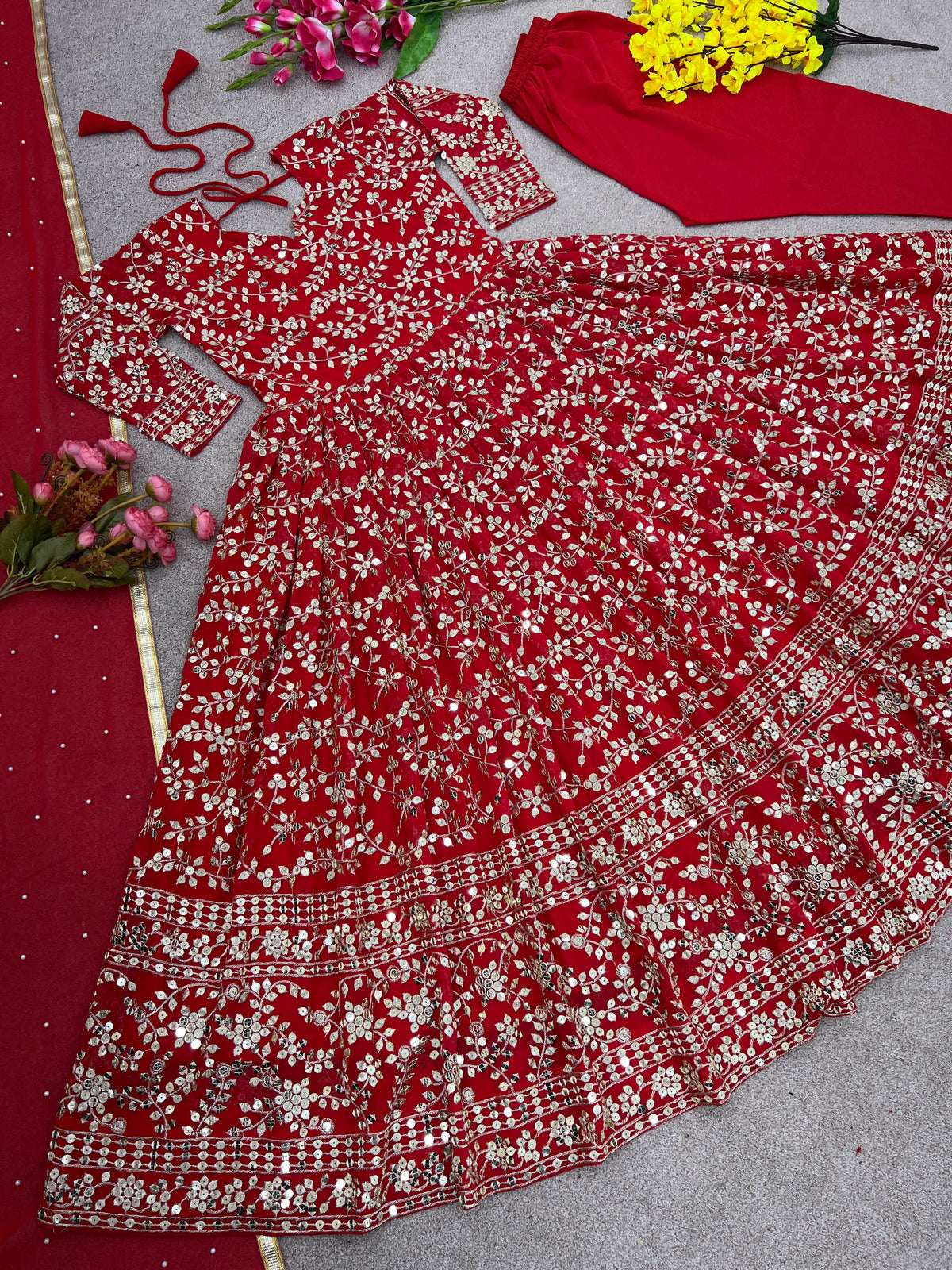 Designer Party Wear Look Full Heavy Embroidery Sequence gown for women
