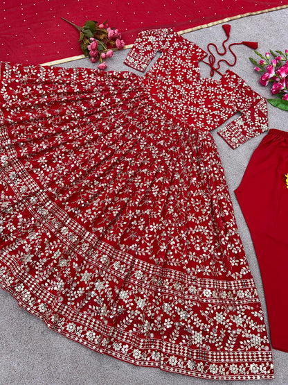 Designer Party Wear Look Full Heavy Embroidery Sequence gown for women