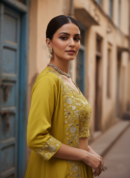 Premium Chinnon Silk Lehenga Set with Shrug (Ready to Wear)