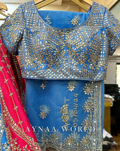 Wedding Wear Multi Color Mono Phantom Zari Sequence Work Lehenga Choli