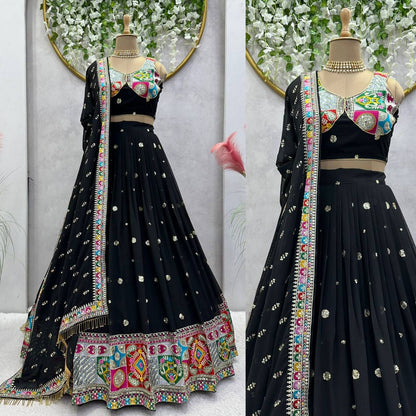 Georgette Wedding Wear Sequence Thread Work Lehenga Choli