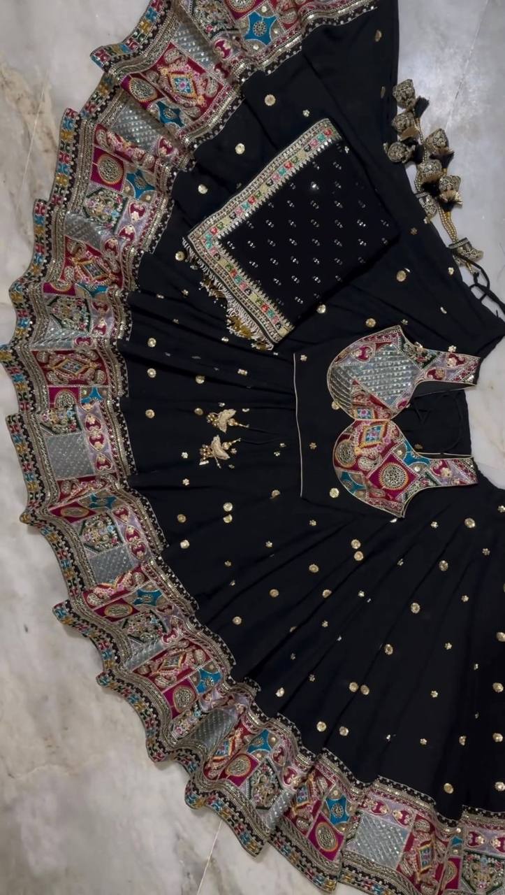 Georgette Wedding Wear Sequence Thread Work Lehenga Choli