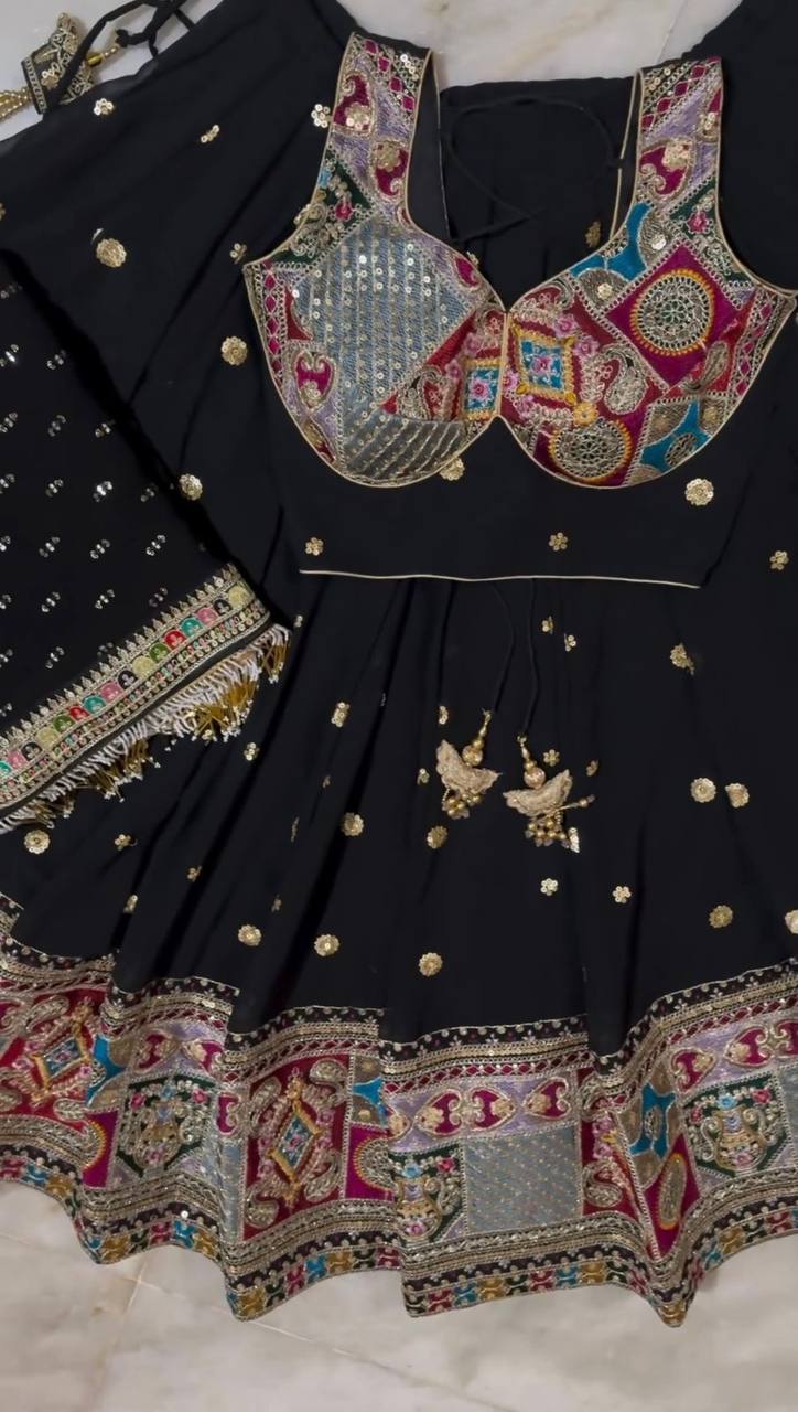 Georgette Wedding Wear Sequence Thread Work Lehenga Choli
