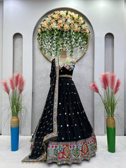 Georgette Wedding Wear Sequence Thread Work Lehenga Choli