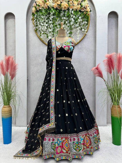Georgette Wedding Wear Sequence Thread Work Lehenga Choli