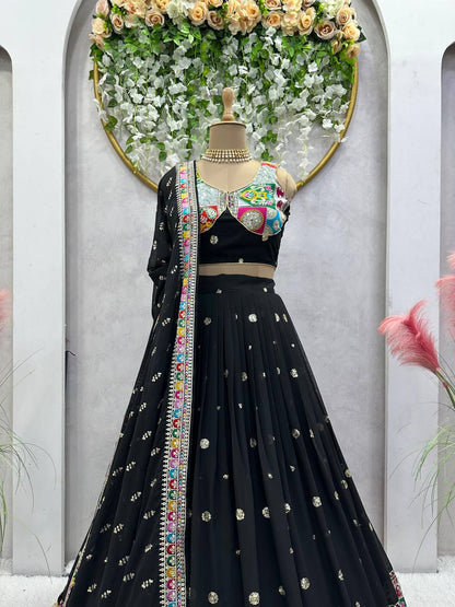 Georgette Wedding Wear Sequence Thread Work Lehenga Choli