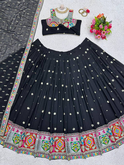 Georgette Wedding Wear Sequence Thread Work Lehenga Choli