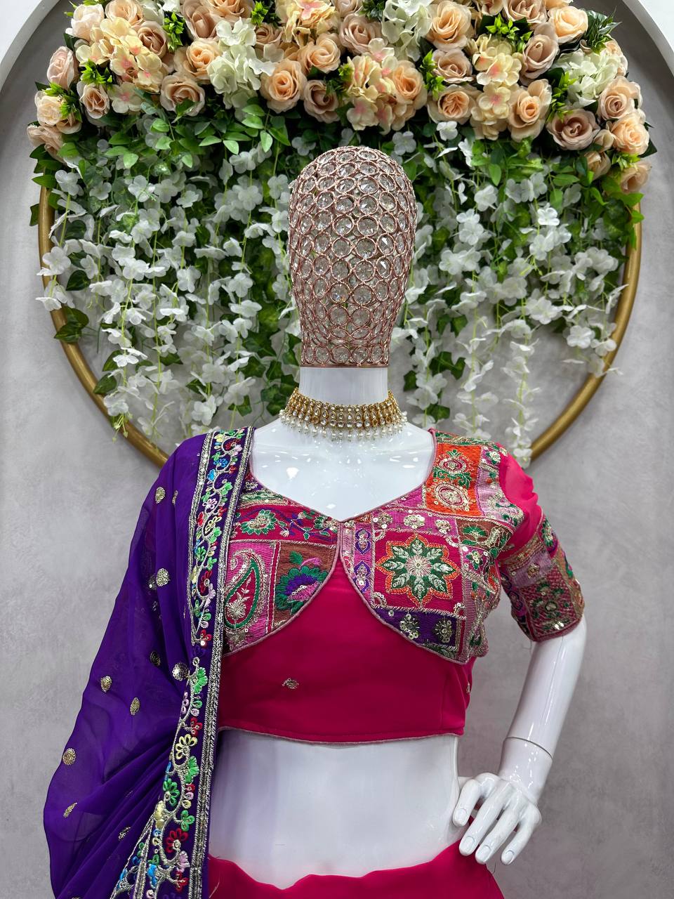 Georgette Wedding Wear Sequence Thread Work Lehenga Choli