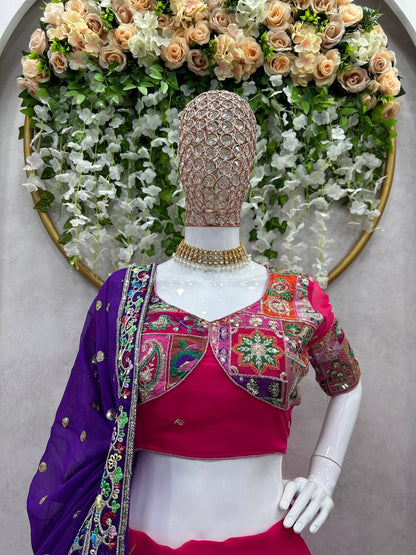 Georgette Wedding Wear Sequence Thread Work Lehenga Choli