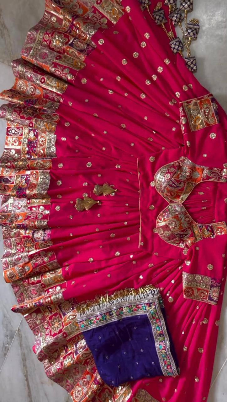 Georgette Wedding Wear Sequence Thread Work Lehenga Choli