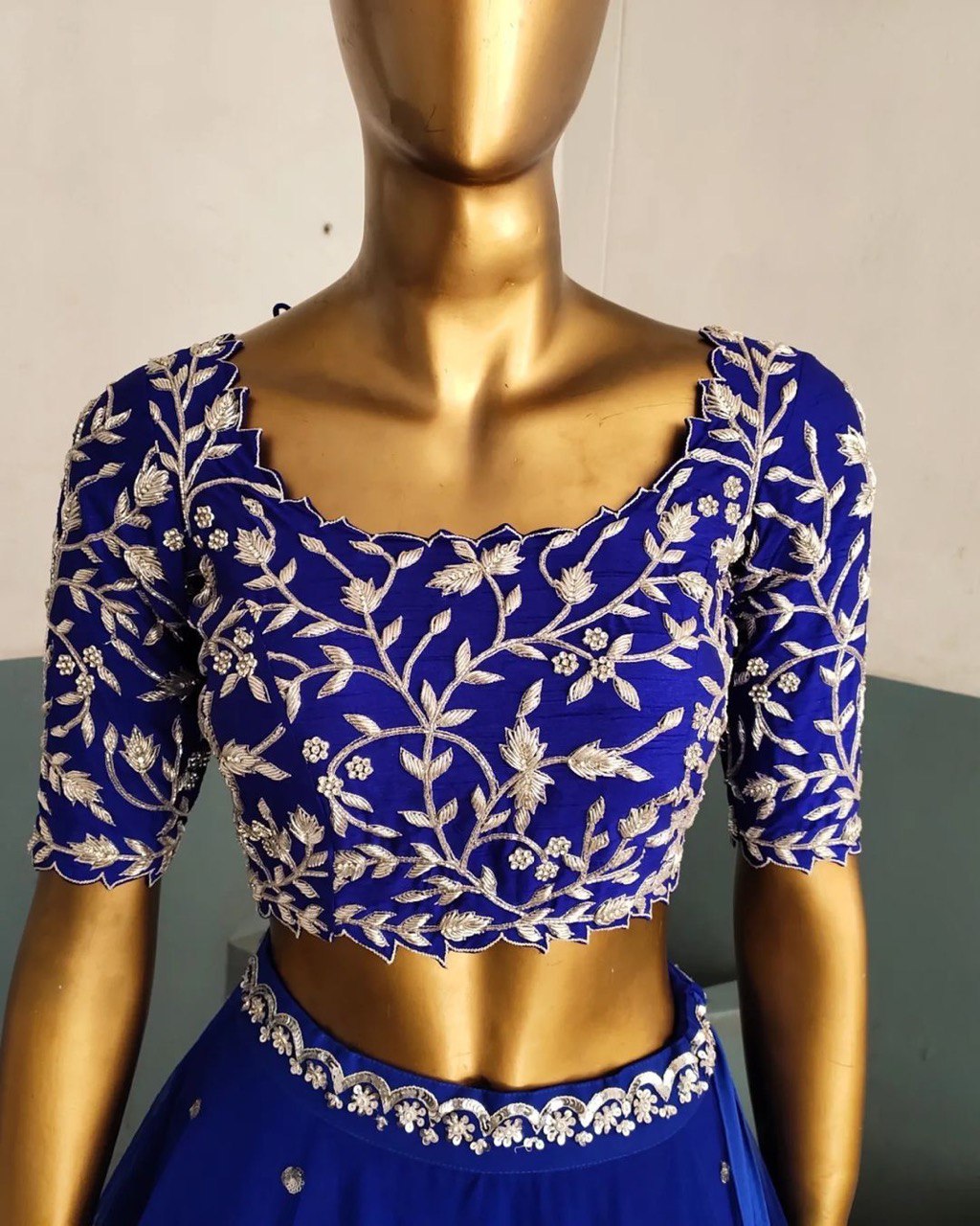Blue Color Georgette Thread Sequence Work Lehenga Choli