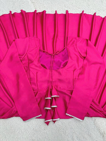 Rani Pink Color Satin Ready Made Salwar Suit