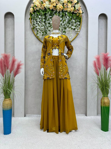 Party Wear Georgette Sequence Thread Work Indo Western