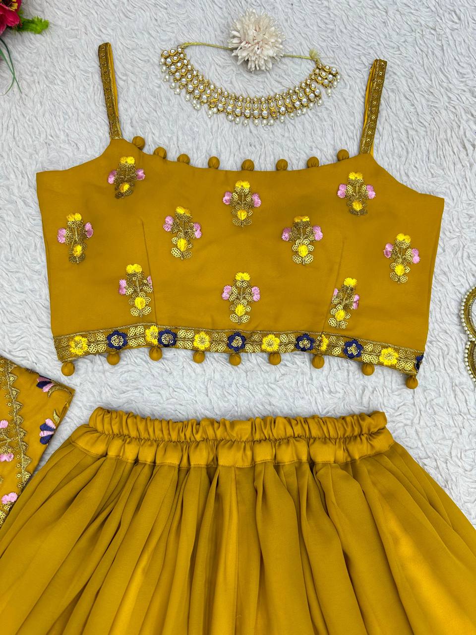 Party Wear Georgette Sequence Thread Work Indo Western