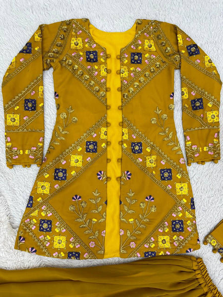 Party Wear Georgette Sequence Thread Work Indo Western