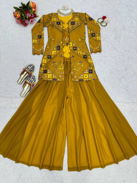 Party Wear Georgette Sequence Thread Work Indo Western