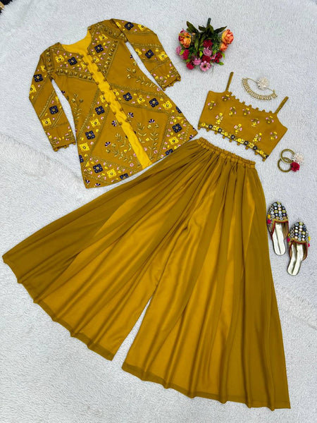Party Wear Georgette Sequence Thread Work Indo Western