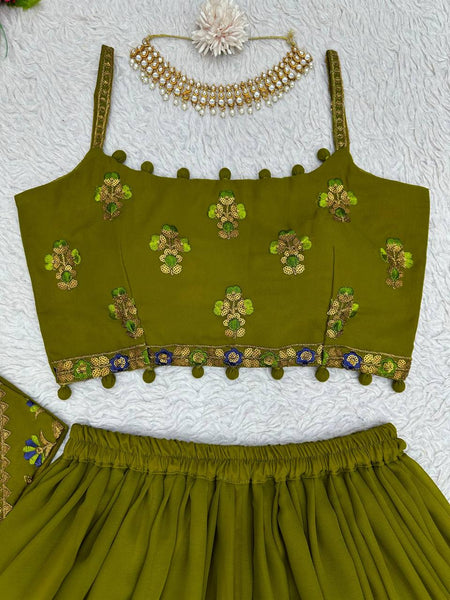 Party Wear Georgette Sequence Thread Work Indo Western