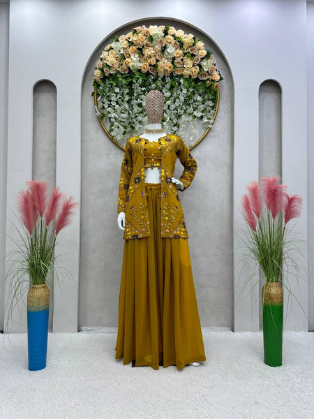 Party Wear Georgette Sequence Thread Work Indo Western