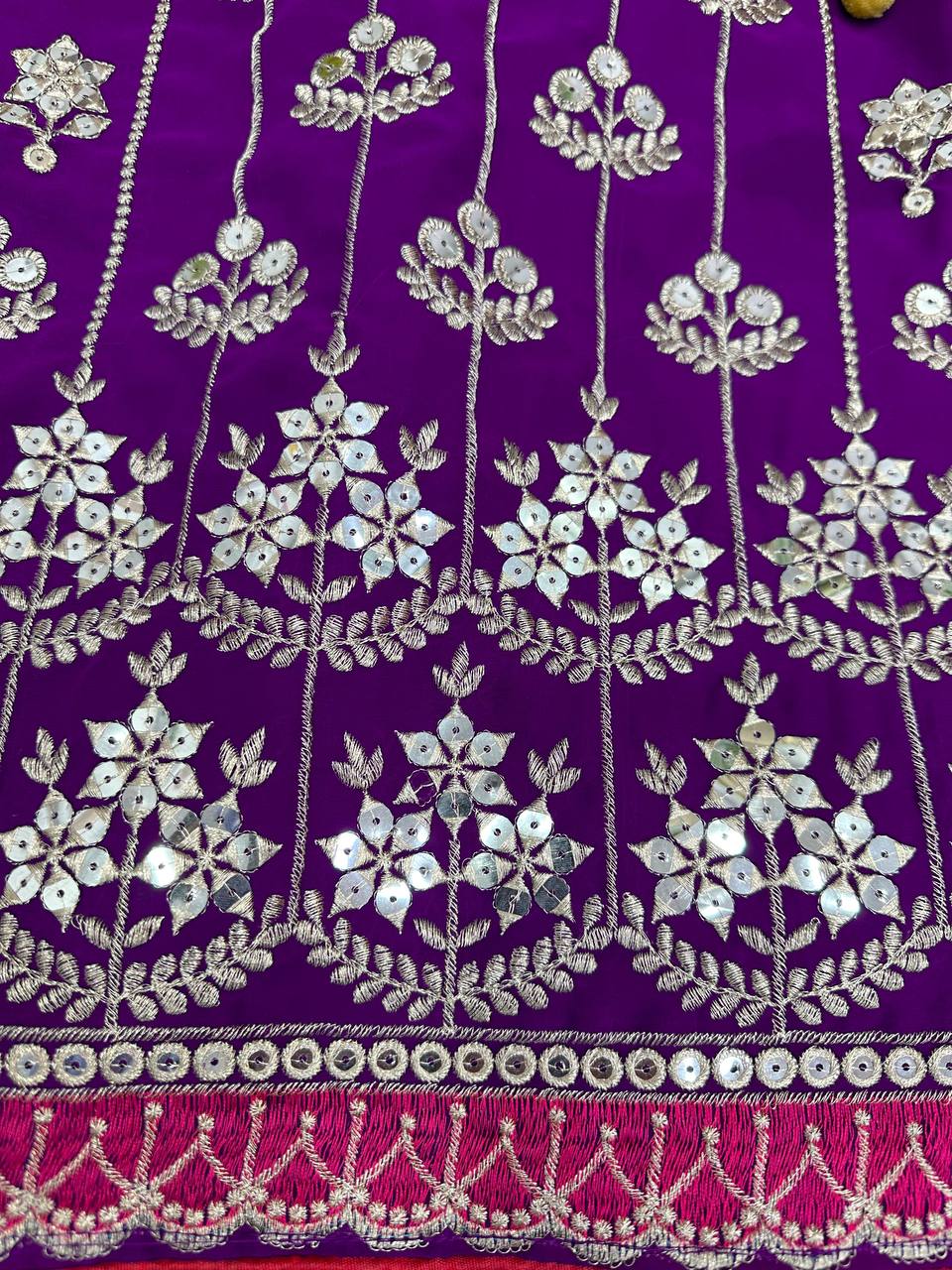 Wedding Wear Purple Color Thread Sequence Work Georgette Sharara Suit