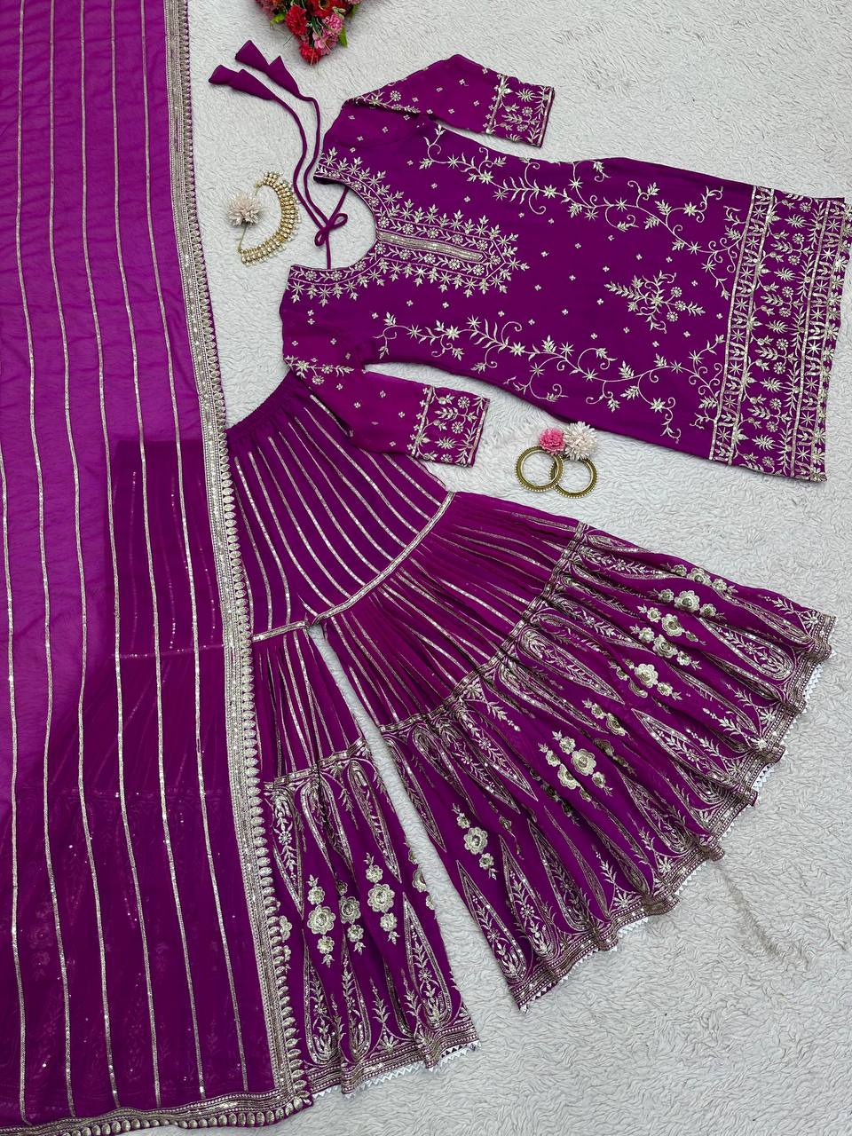 Party Wear Georgette Sequence Thread Work Salwar Suit