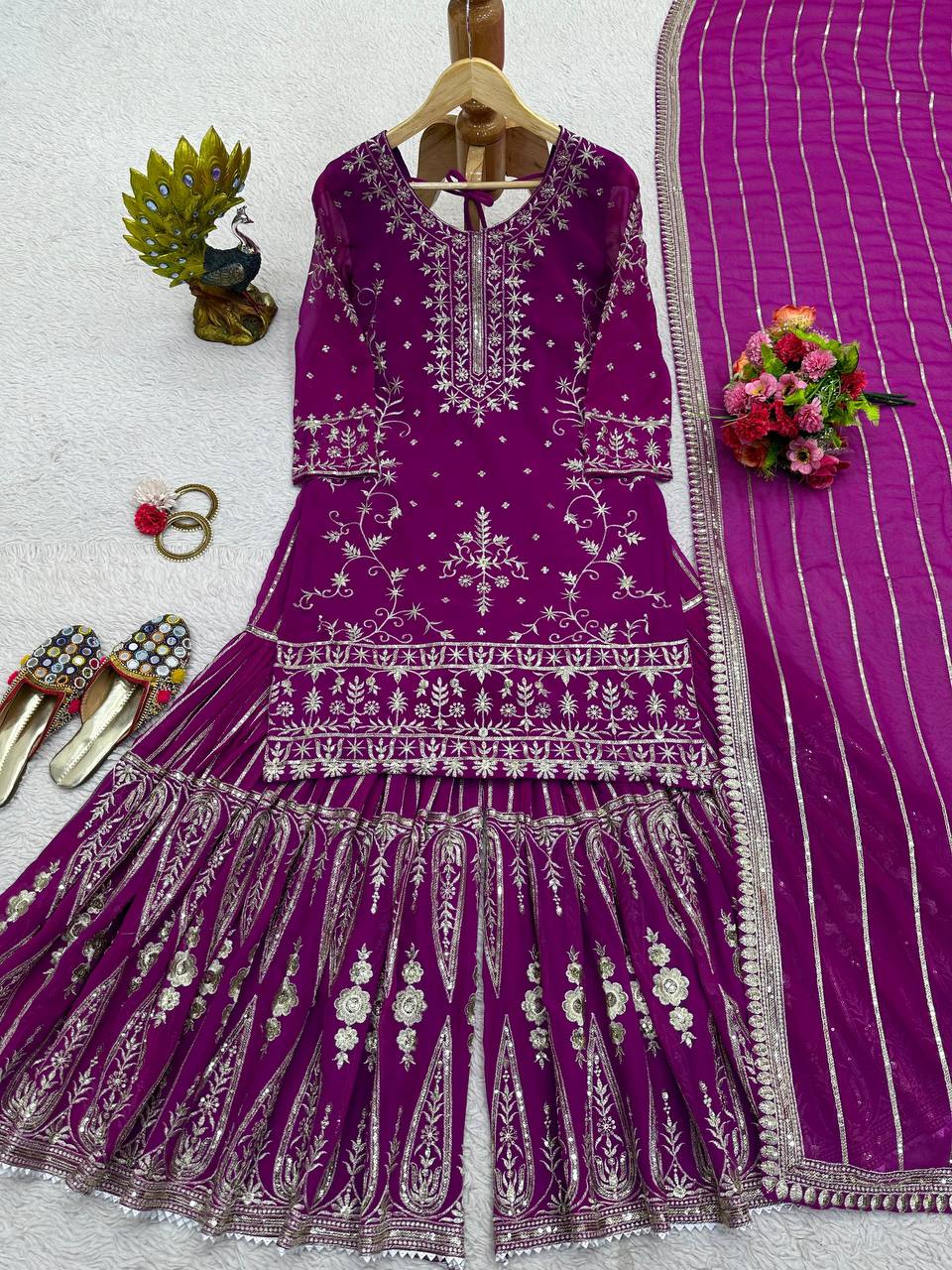 Party Wear Georgette Sequence Thread Work Salwar Suit