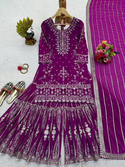 Party Wear Georgette Sequence Thread Work Salwar Suit
