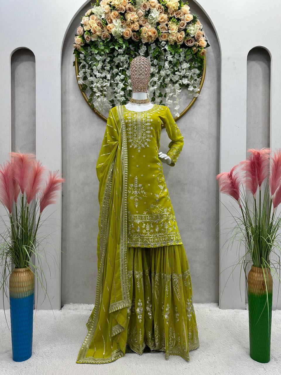 Party Wear Georgette Sequence Thread Work Salwar Suit